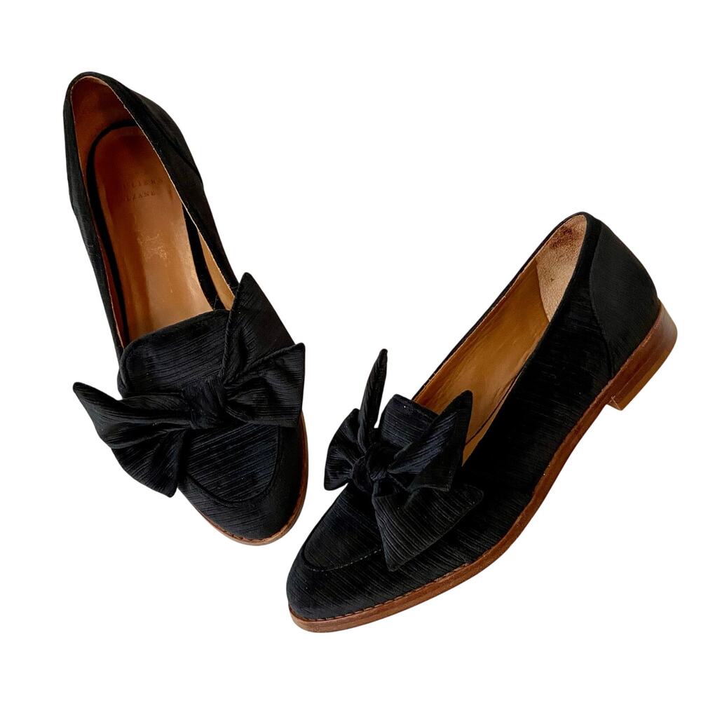 Black Bow Accent Women's Loafers